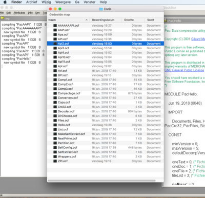 After renaming and recompiling PacAPI several times the code files remain 0 bytes.